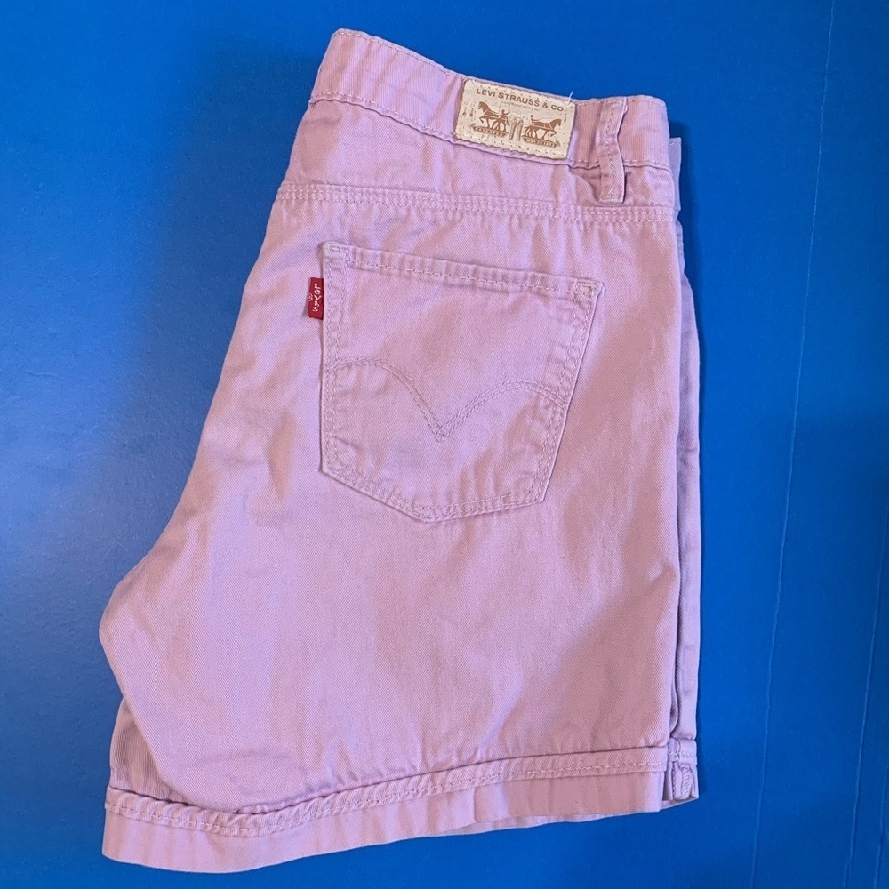 Levi’s Girl Light Purple Midi Casual School Shorts 14 REG 100% Cotton - Picture 5 of 8